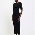 The Rib Pencil Skirt in Black