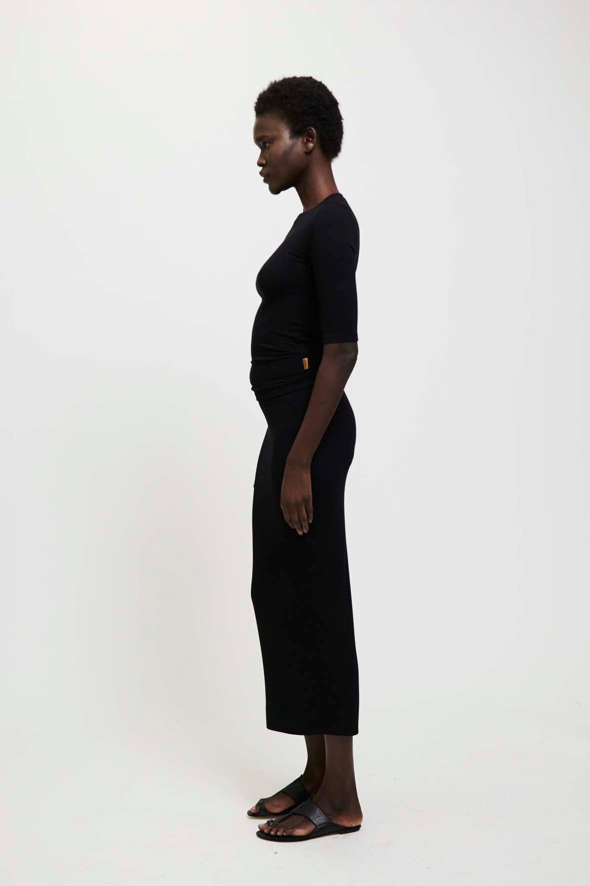 The Rib Pencil Skirt in Black
