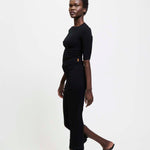 The Rib Pencil Skirt in Black
