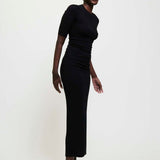 The Rib Pencil Skirt in Black