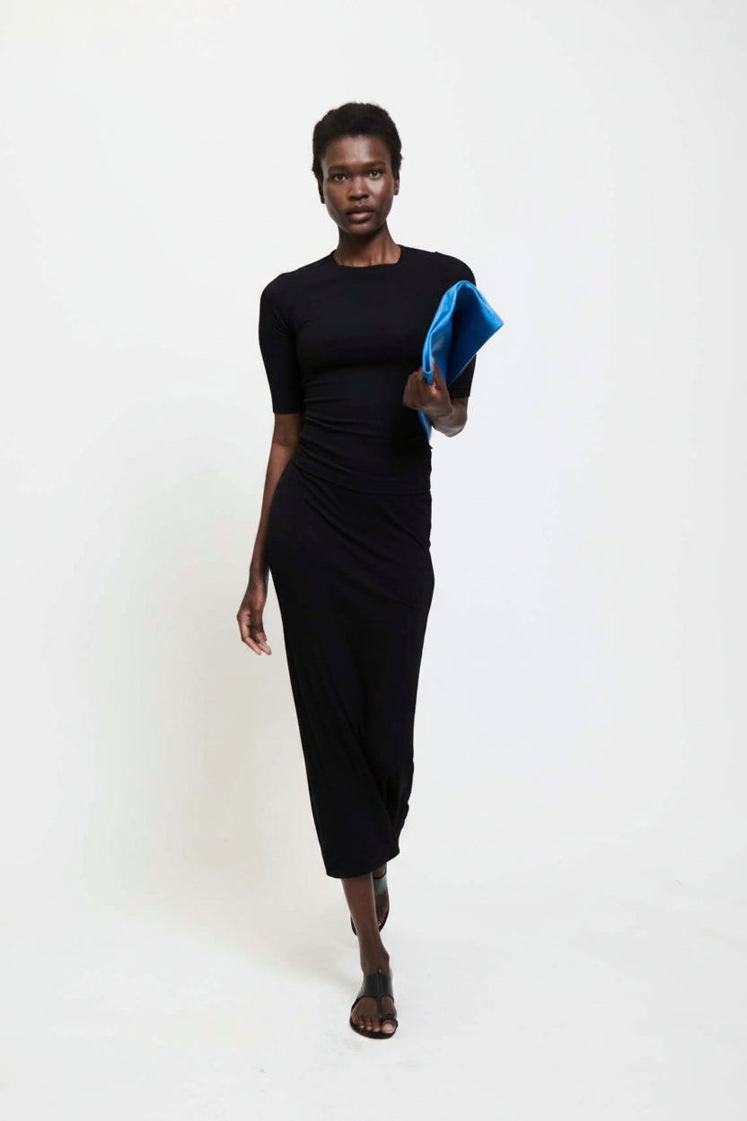 The Rib Pencil Skirt in Black