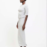 The Rib Pencil Skirt in Heather Grey