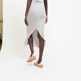 The Rib Pencil Skirt in Heather Grey