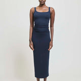 The Rib Pencil Skirt in Navy