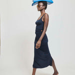 The Rib Pencil Skirt in Navy