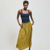 The Midi Swing Skirt in Avo