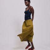 The Midi Swing Skirt in Avo
