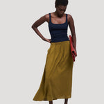 The Midi Swing Skirt in Avo