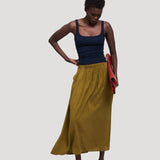 The Midi Swing Skirt in Avo
