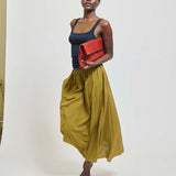 The Midi Swing Skirt in Avo