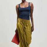The Midi Swing Skirt in Avo