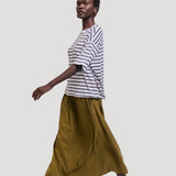 The Boxy Tee in White Stripe