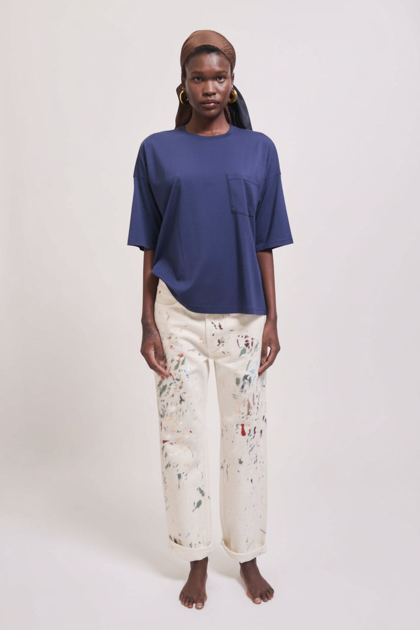 The Boxy Tee in Navy