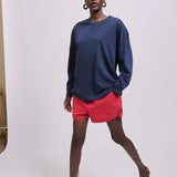 The High V Tee in Blue Stripe