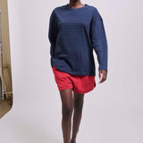 The High V Tee in Blue Stripe