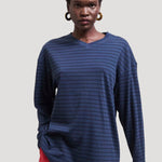 The High V Tee in Blue Stripe