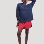 The High V Tee in Blue Stripe