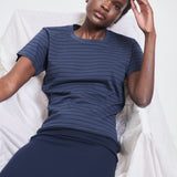 The Chameleon Tee in Blue Stripe