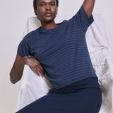 The Chameleon Tee in Blue Stripe