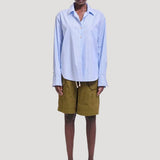 The Weekend Shirt in Teal Stripe