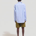 The Weekend Shirt in Teal Stripe