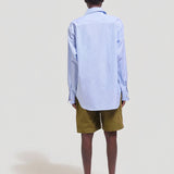 The Weekend Shirt in Teal Stripe