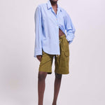 The Weekend Shirt in Teal Stripe