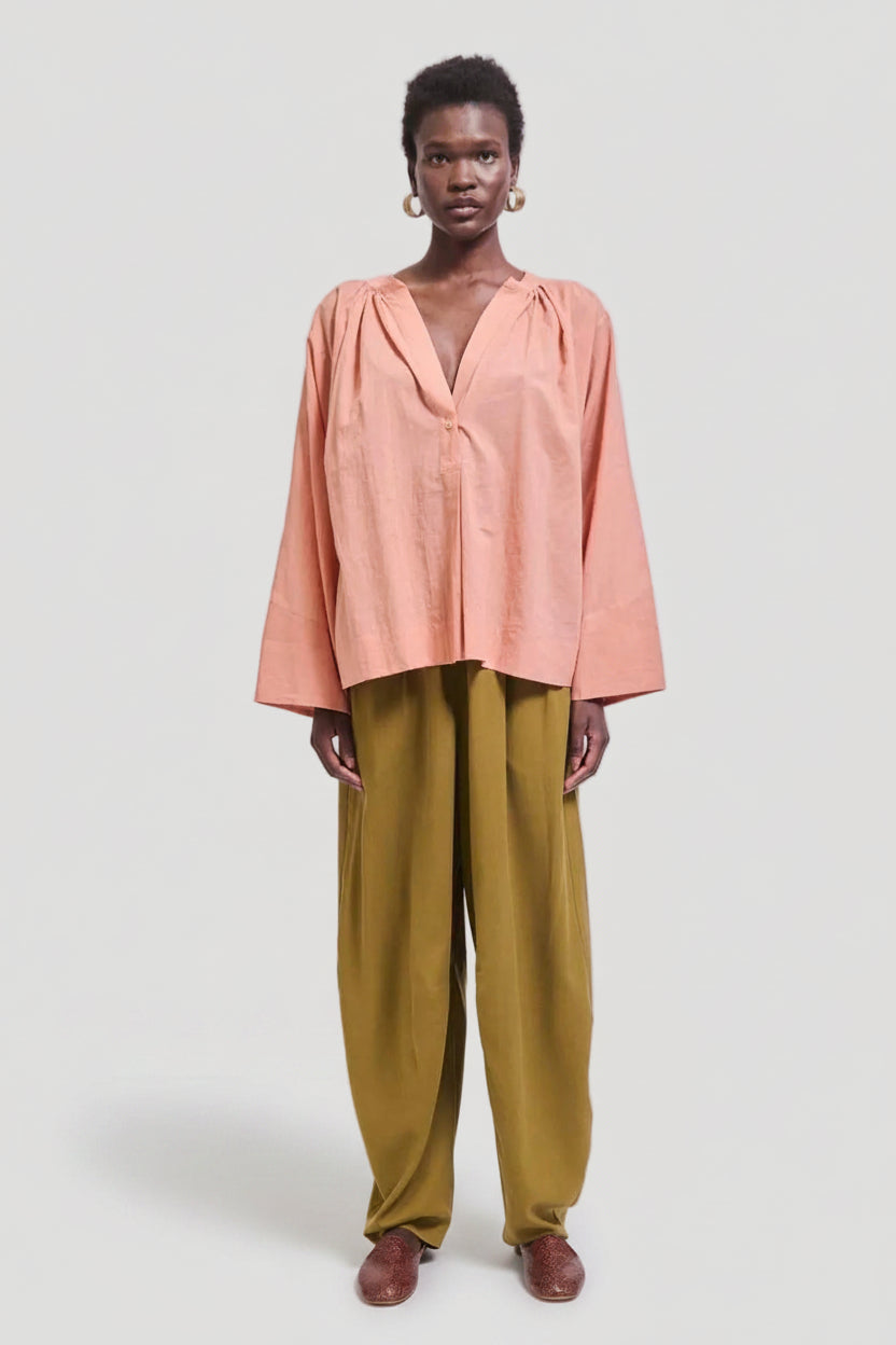 The Pascale Blouse in Dusty Peach