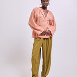 The Silk Arc Pant in Avo