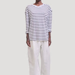 The High V Tee in White Stripe