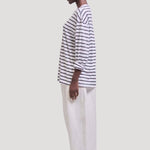 The High V Tee in White Stripe