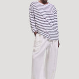 The High V Tee in White Stripe