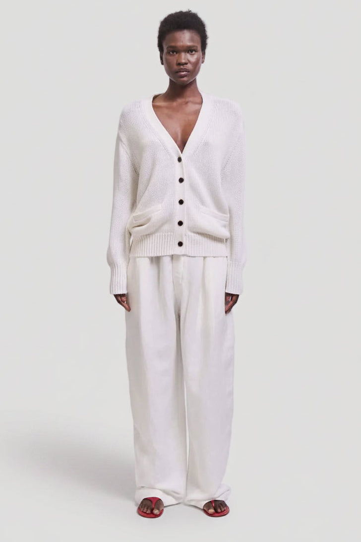The Welt Pocket Cardigan in White