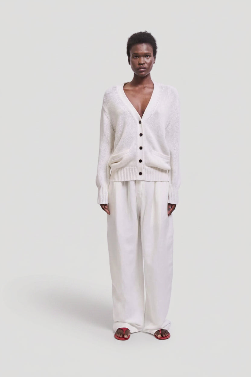 The Welt Pocket Cardigan in White