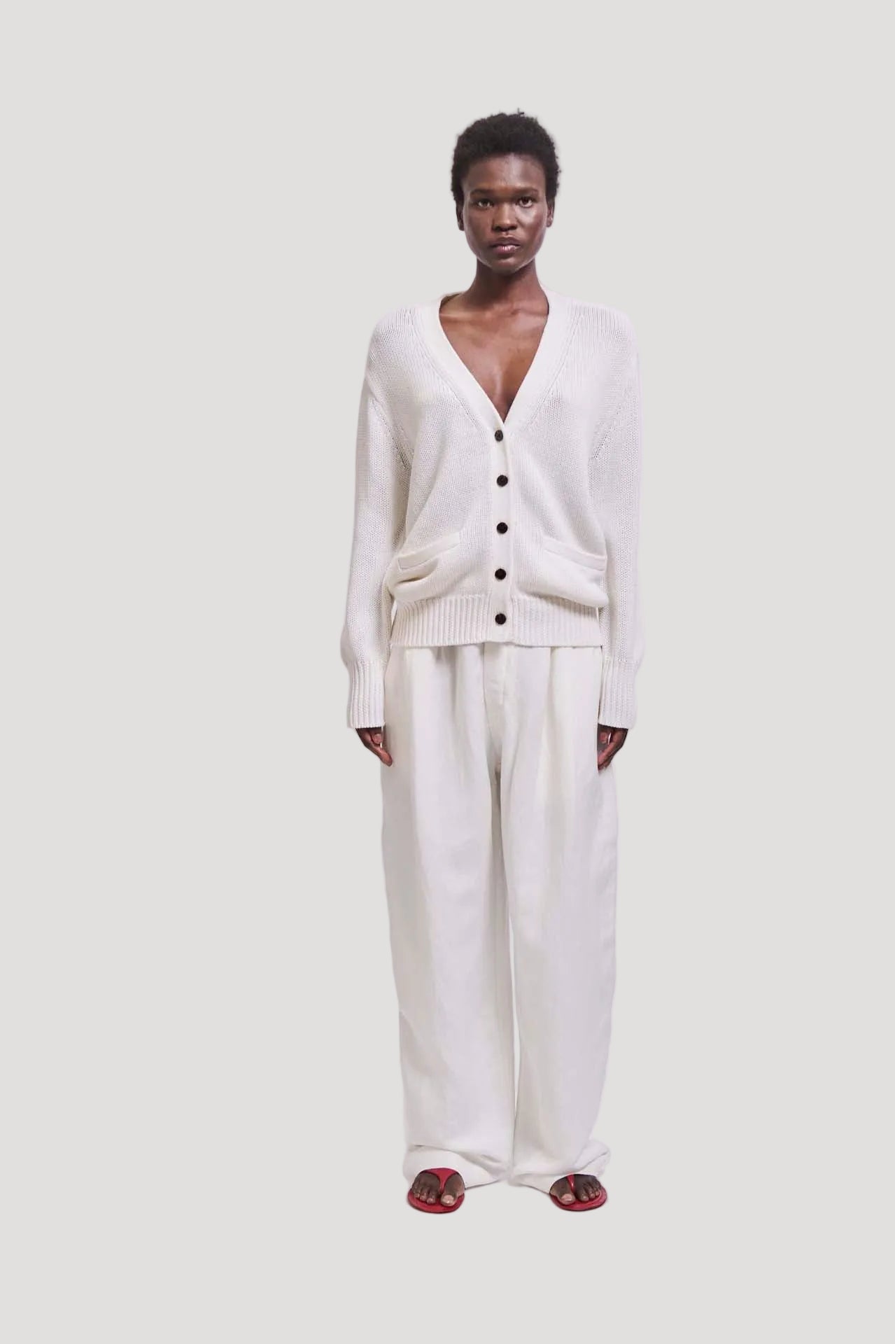 The Welt Pocket Cardigan in White