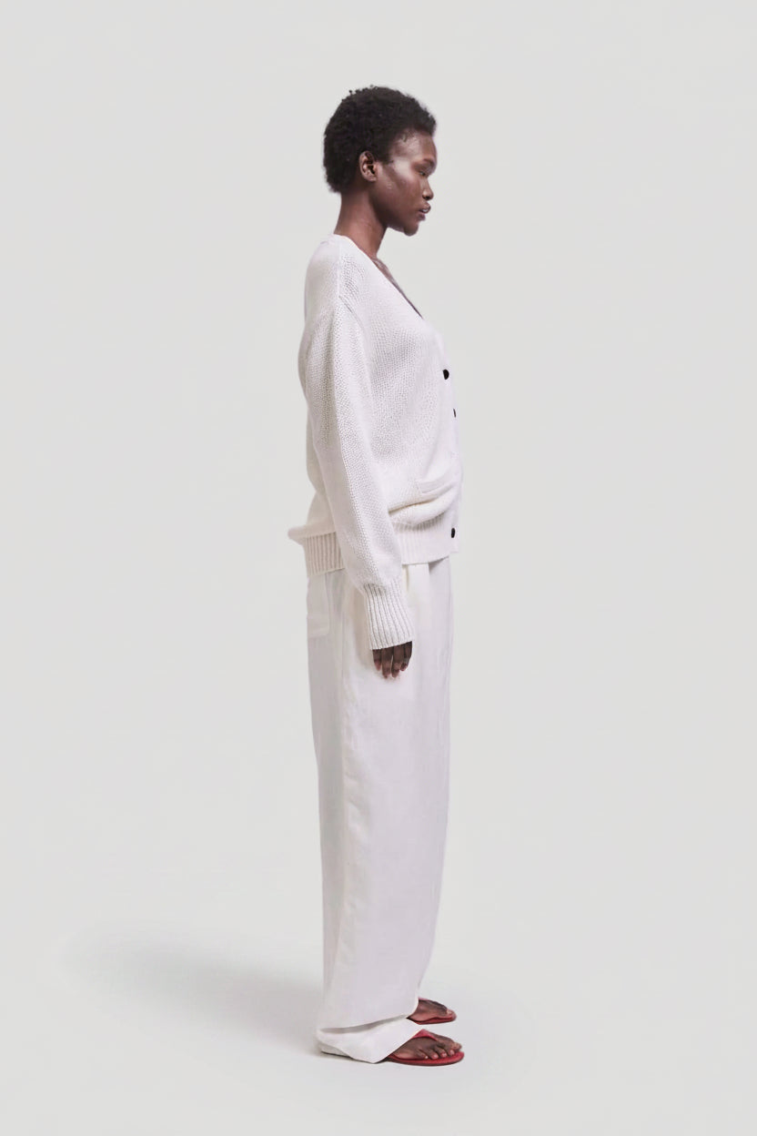 The Welt Pocket Cardigan in White