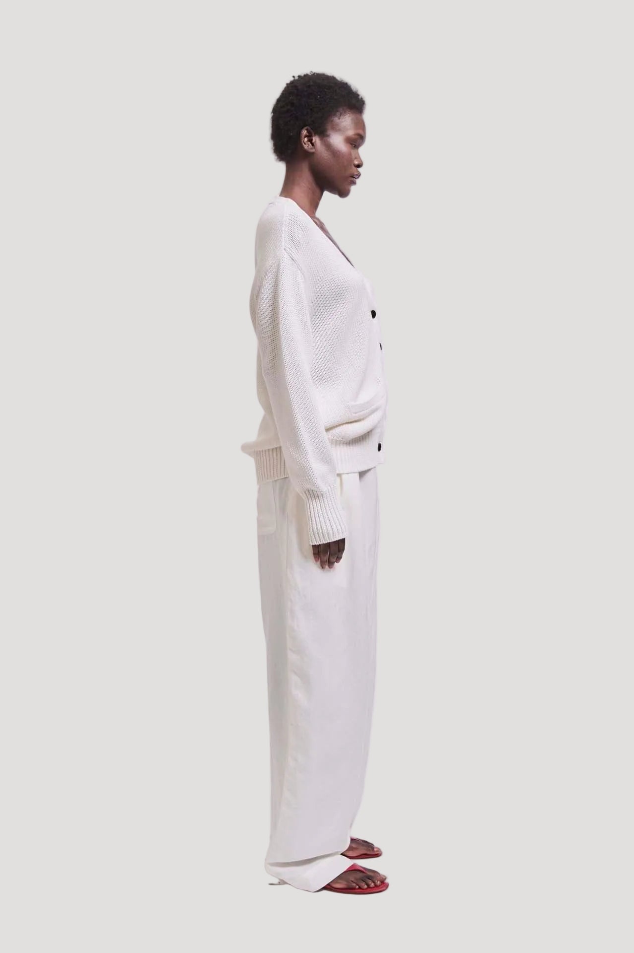 The Welt Pocket Cardigan in White
