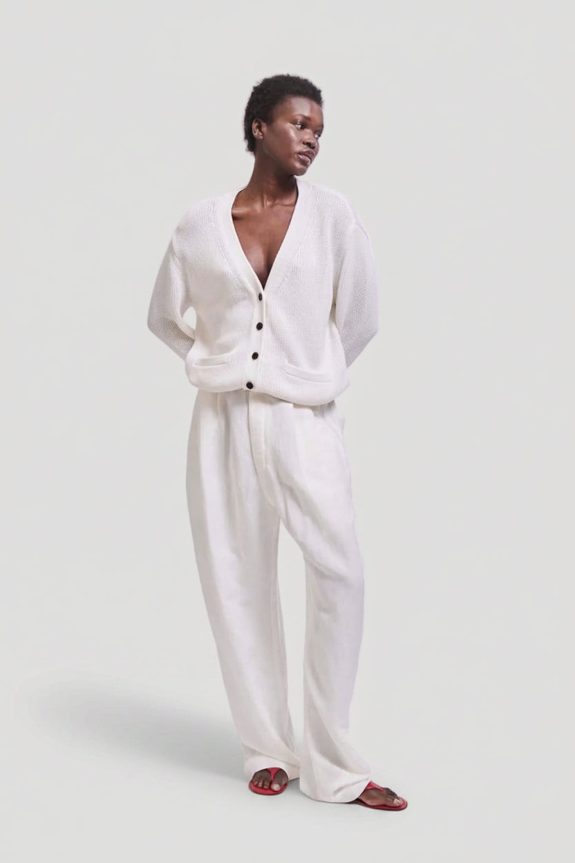 The Welt Pocket Cardigan in White