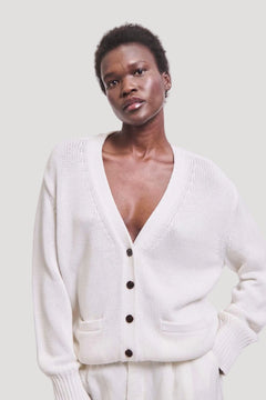 The Welt Pocket Cardigan in White