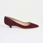 The Kitty Point in Maroon Suede Side