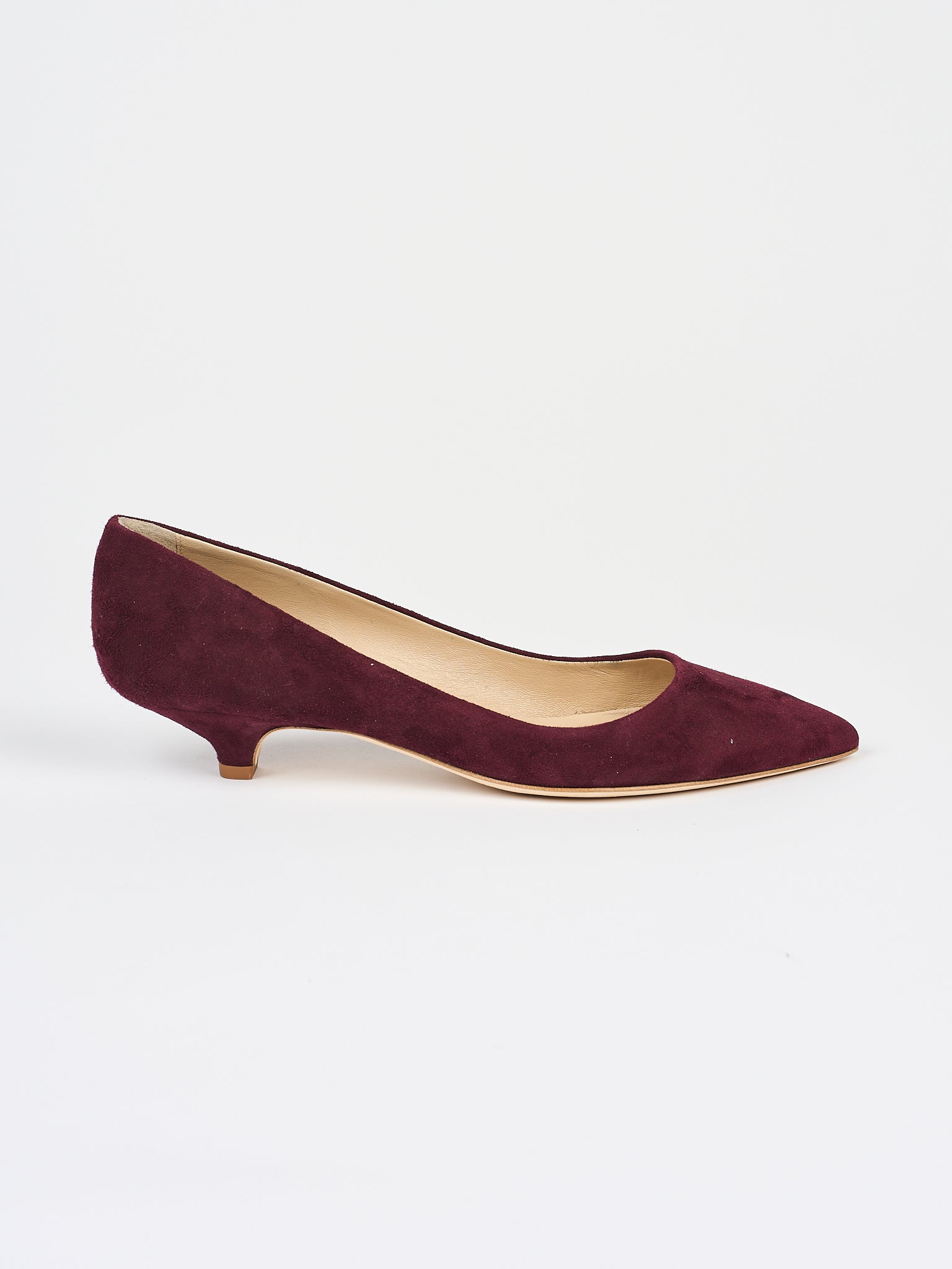 The Kitty Point in Maroon Suede Side