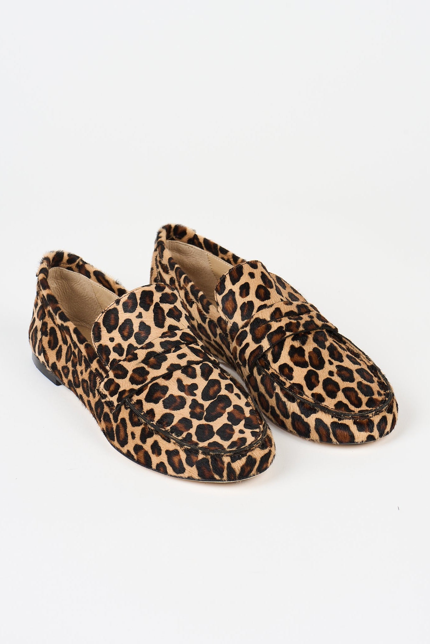 The Penny Loafer in Ponyhair Leopard Angled Front