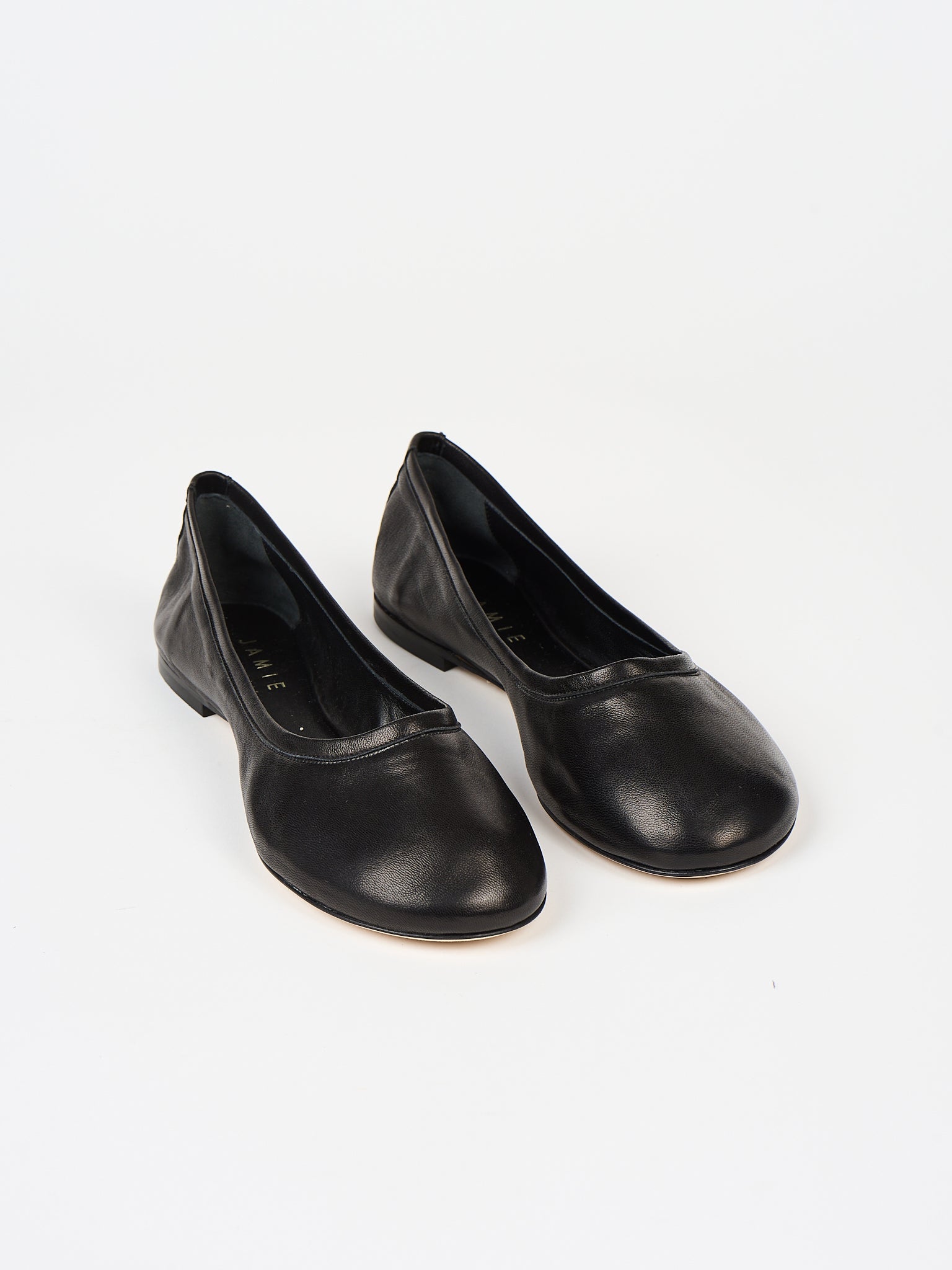 The Minimalist Slipper in Black Angled Front