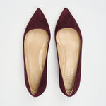 The Kitty Point in Maroon Suede Flat