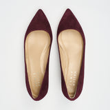 The Kitty Point in Maroon Suede Flat