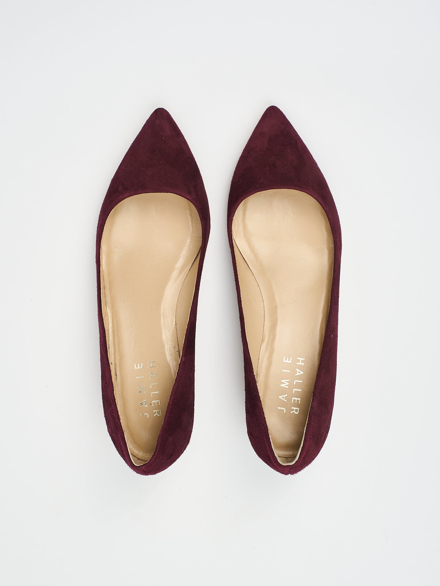The Kitty Point in Maroon Suede Flat
