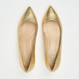The Kitty Point Heel in Warm Gold Flat