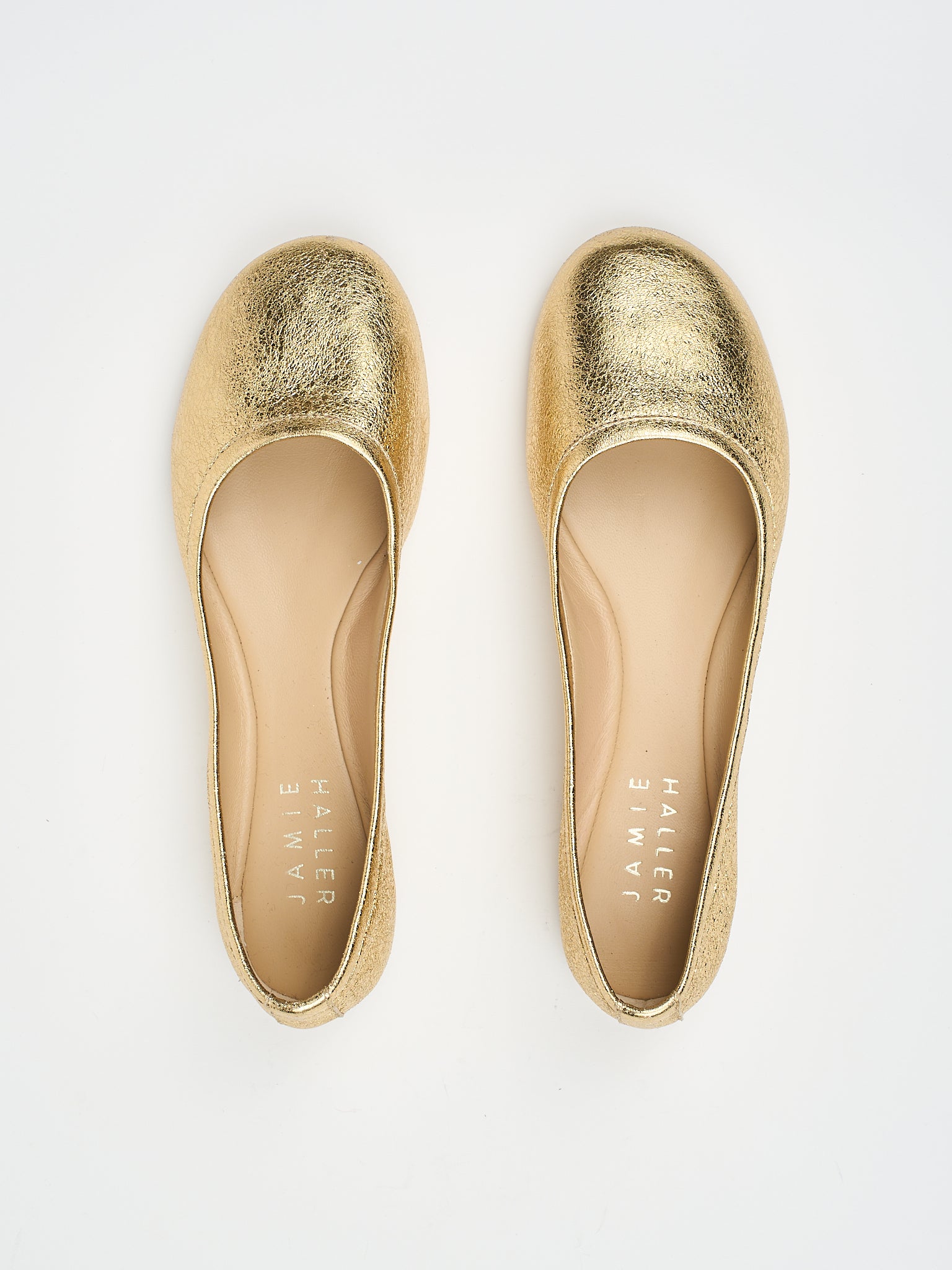 The Minimalist Slipper in Warm Gold Flat Front