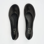The Minimalist Slipper in Black Flat Front