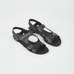 The Walking Sandal in Black Angled Front View